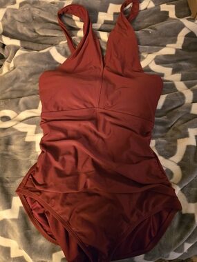 Target Women's One-Piece Swimsuit in Deep Red